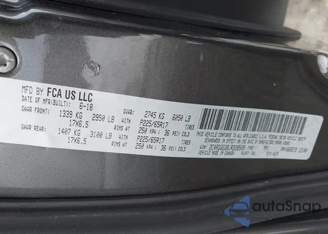 2018 Dodge Grand Caravan Gt z USA, uszkodzony, nr VIN 2C4RDGEG8JR328509